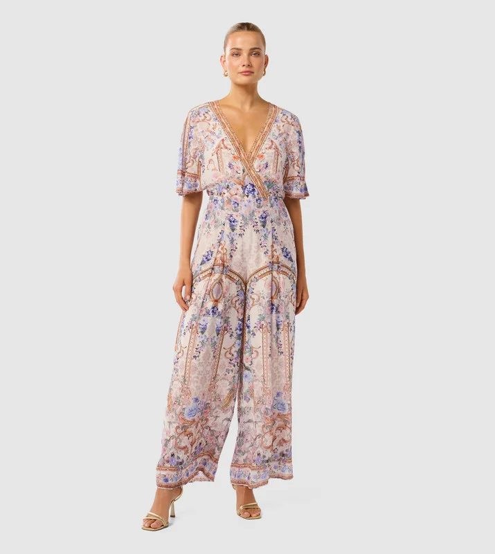 CLAUDETTE Printed Flared Jumpsuit